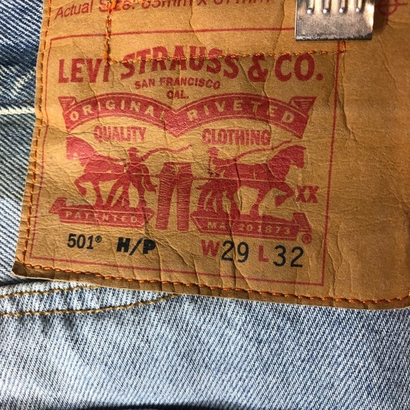 Heron Preston X Levis 501 Jeans Men's Sz 29X32 Deconstructed Denim Buttonfly - Picture 8 of 11